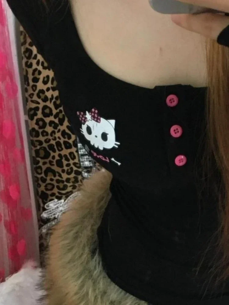 T-Shirts - Y2K Vintage Cartoon Print T-Shirt Women