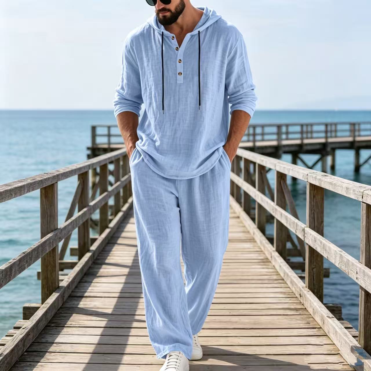 2026 Cross-border Spring and A - đánh giá và giá Mens Linen Shirt Long Sleeve