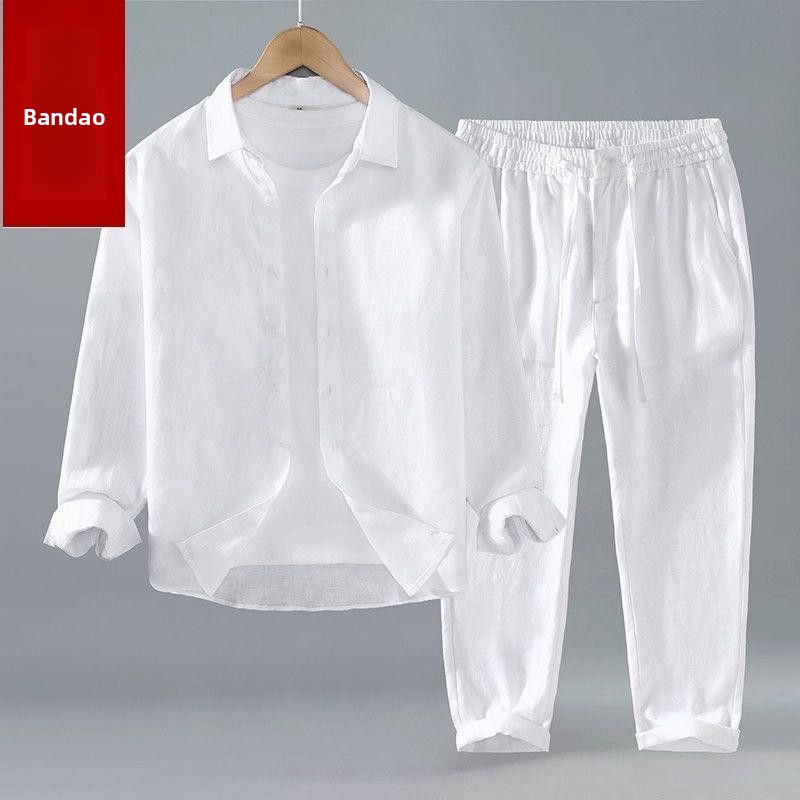 Summer Cotton Linen Shirt Pant - đánh giá và giá Mens Linen Shirt Long Sleeve