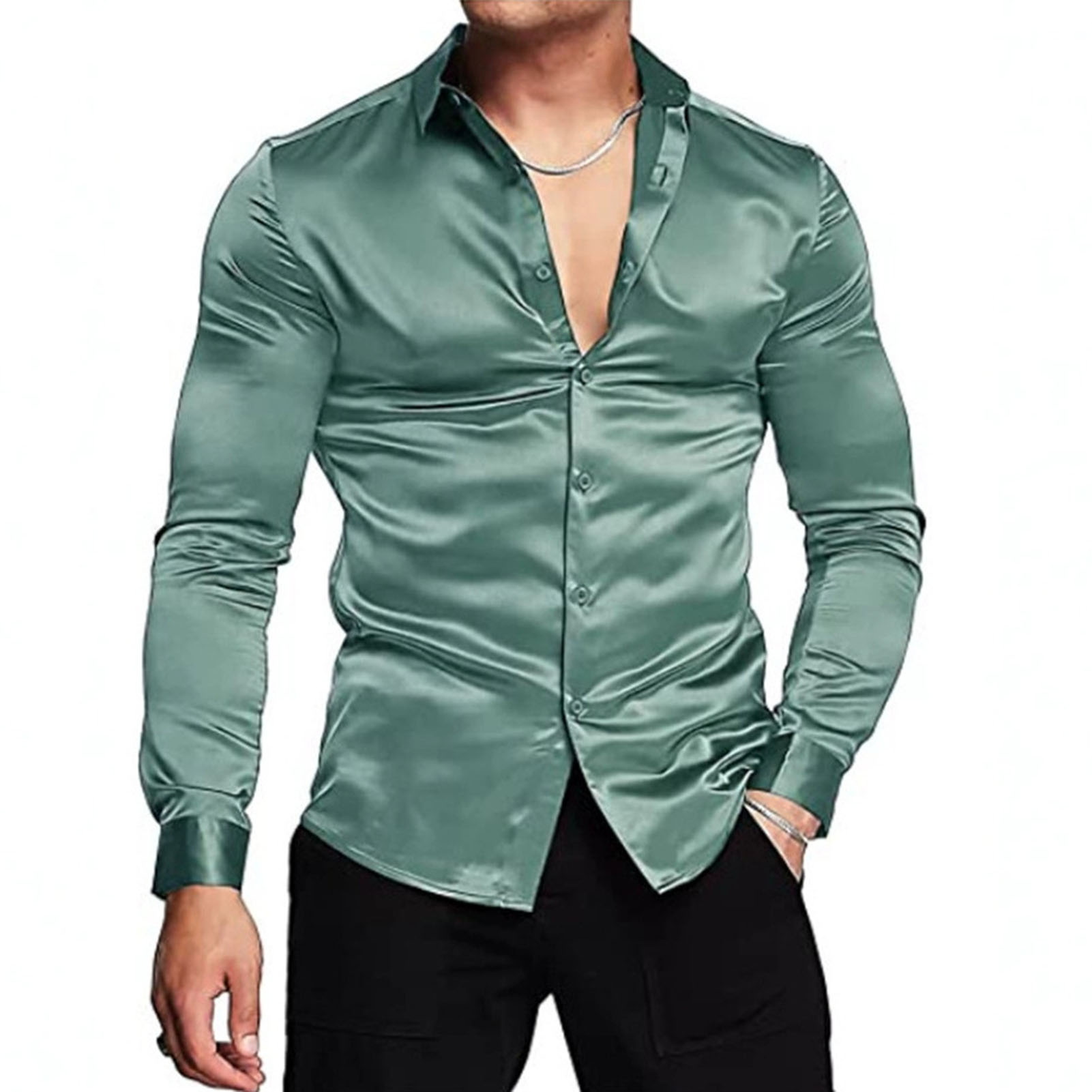 Pink Silk Satin Luxury Dress S - đánh giá và giá Mens Satin Silk Dress Shirt