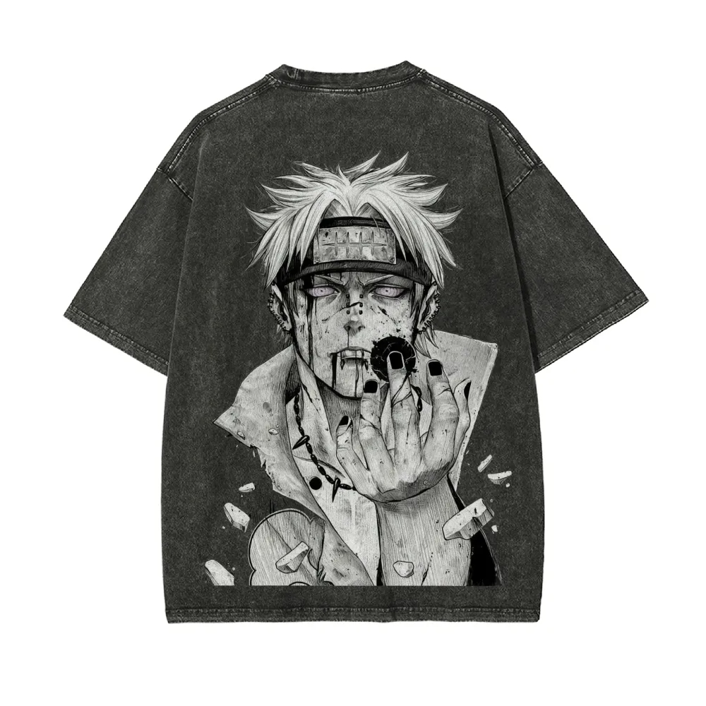 Naruto Pain T Shirt Rinnegan A - đánh giá và giá Acid Wash Vintage Graphic T Shirt